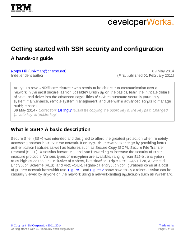 (PDF) Getting started with SSH security and configuration A hands-on guide