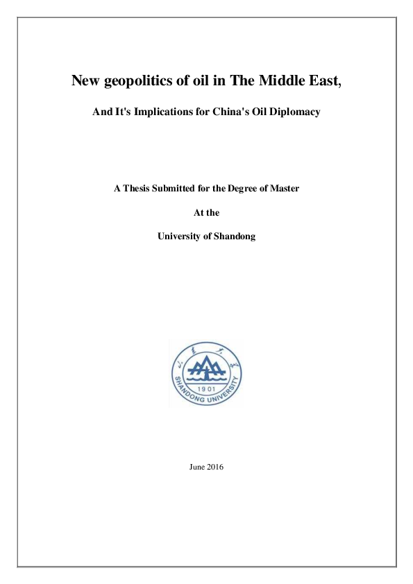 (PDF) New geopolitics of oil in The Middle East, And It's Implications ...