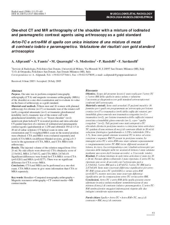 (PDF) One-shot CT and MR arthrography of the shoulder with a mixture of ...