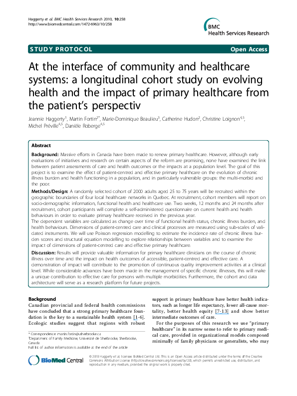 (PDF) At the interface of community and healthcare systems: a ...