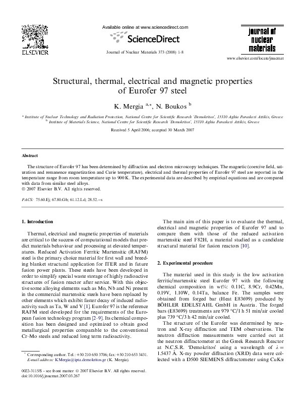(PDF) Structural, thermal, electrical and magnetic properties of ...