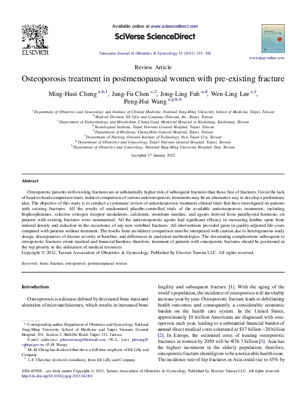 (PDF) Osteoporosis treatment in postmenopausal women with pre-existing ...