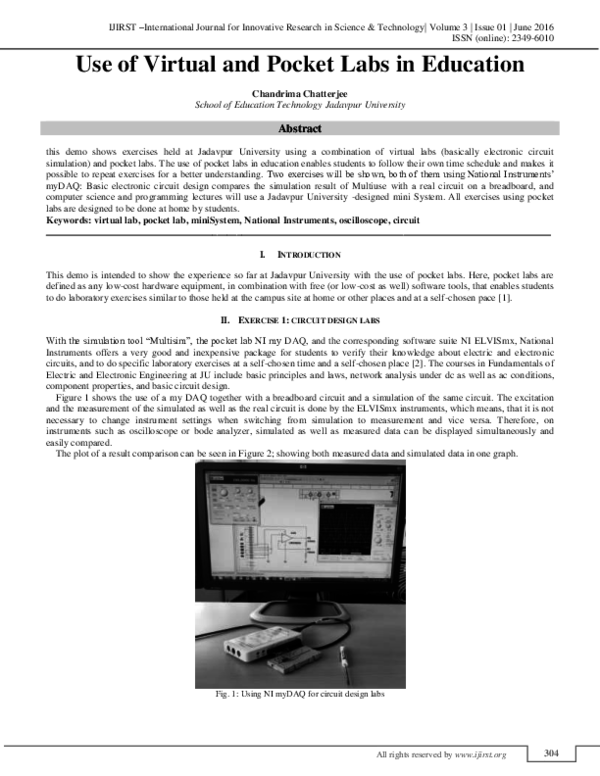 (PDF) Use of Virtual and Pocket Labs in Education
