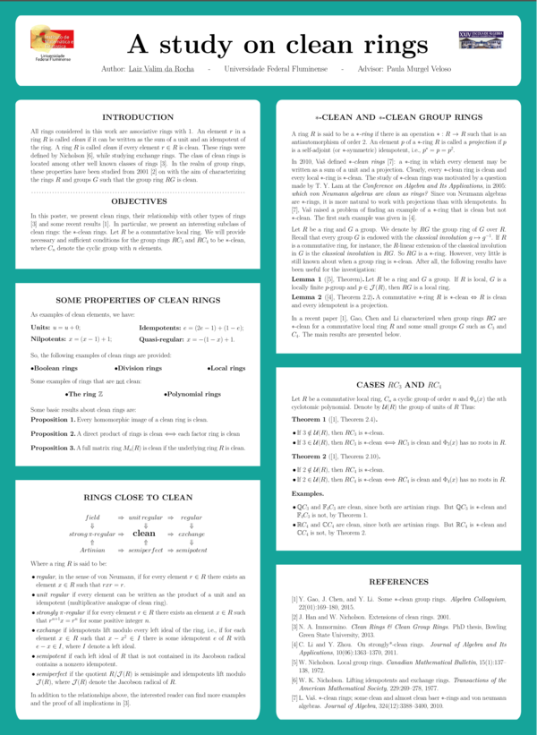 (PDF) A study on clean rings (poster presentation)