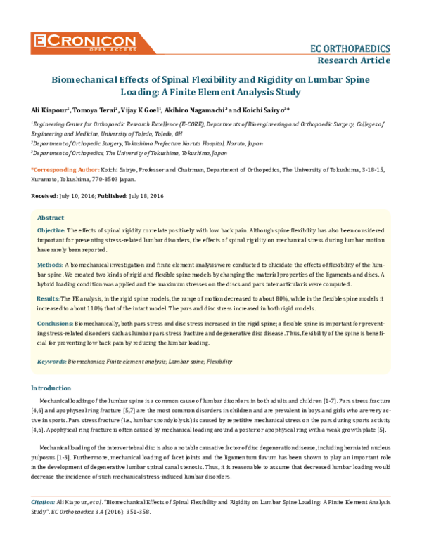 (PDF) Biomechanical Effects of Spinal Flexibility and Rigidity on ...