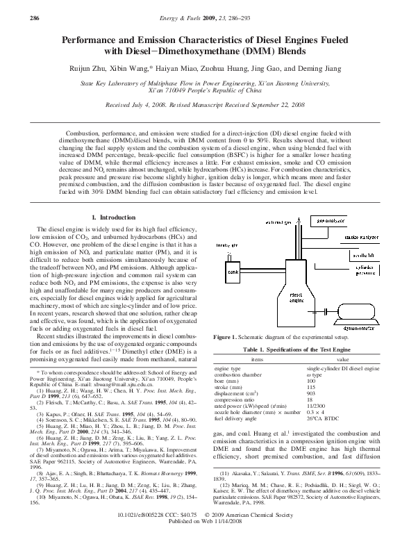 (PDF) Performance and emission characteristics of diesel engine with ...