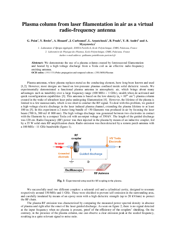 (PDF) Plasma column from laser filamentation in air as a virtual radio ...