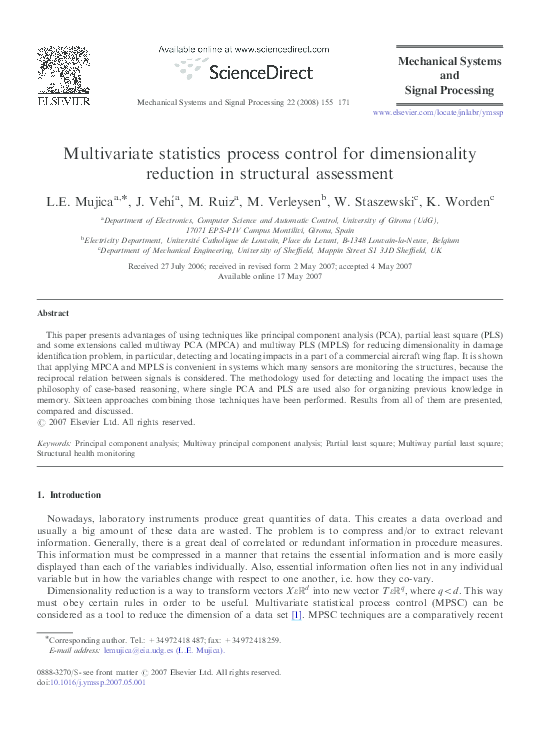 (PDF) Multivariate statistics process control for dimensionality ...