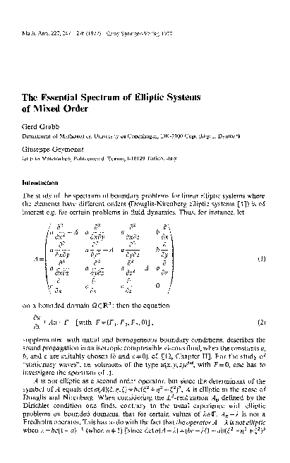 (PDF) The essential spectrum of elliptic systems of mixed order