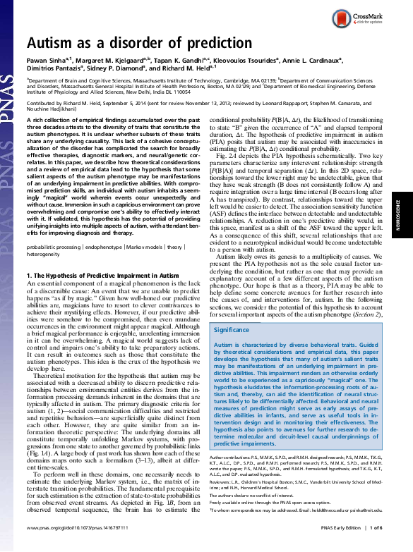 Autism As Disorder Of Prediction In >> Pdf Autism As A Disorder Of Prediction Sidney Diamond And Autism As Disorder Of Prediction In >> Pdf Autism As A Disorder Of Prediction Sidney Diamond And