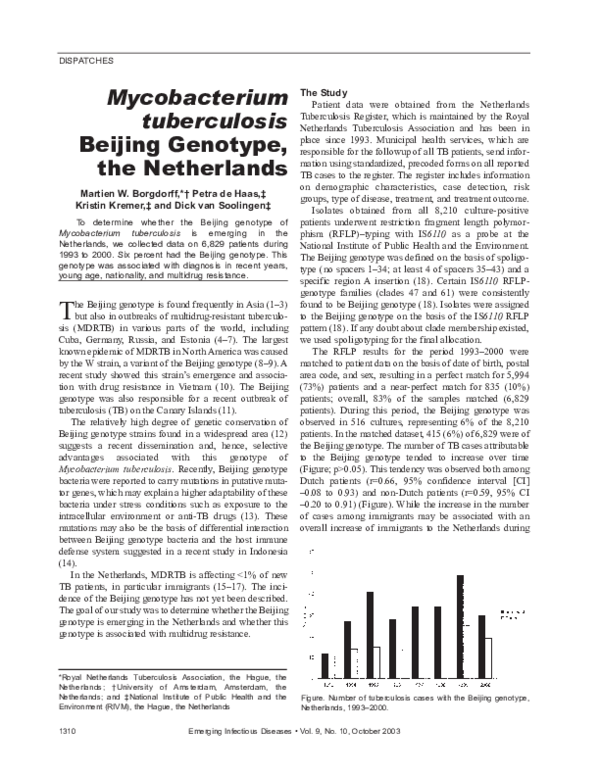 (PDF) Mycobacterium tuberculosis Beijing genotype and risk for ...