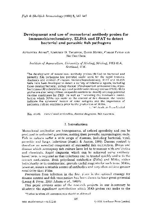 (PDF) Development and use of monoclonal antibody probes ...