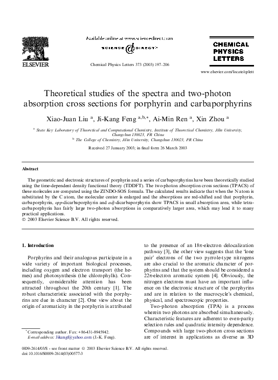 (PDF) Theoretical studies of the spectra and two-photon absorption ...