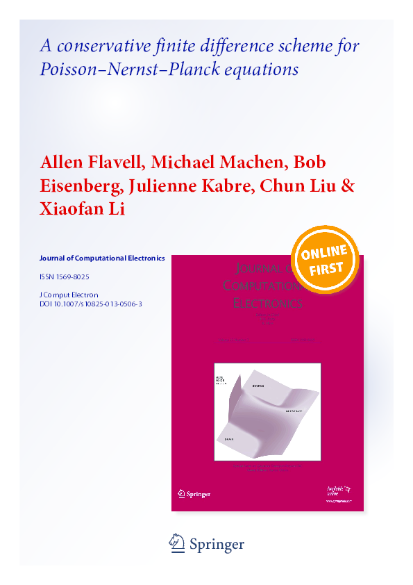 (PDF) A conservative finite difference scheme for Poisson–Nernst–Planck ...
