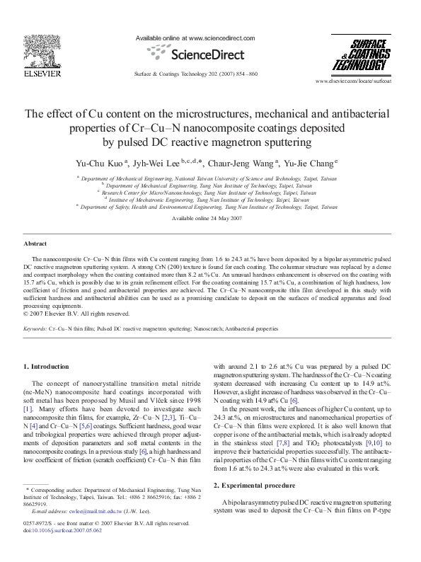 (PDF) The effect of Cu content on the microstructures, mechanical and ...