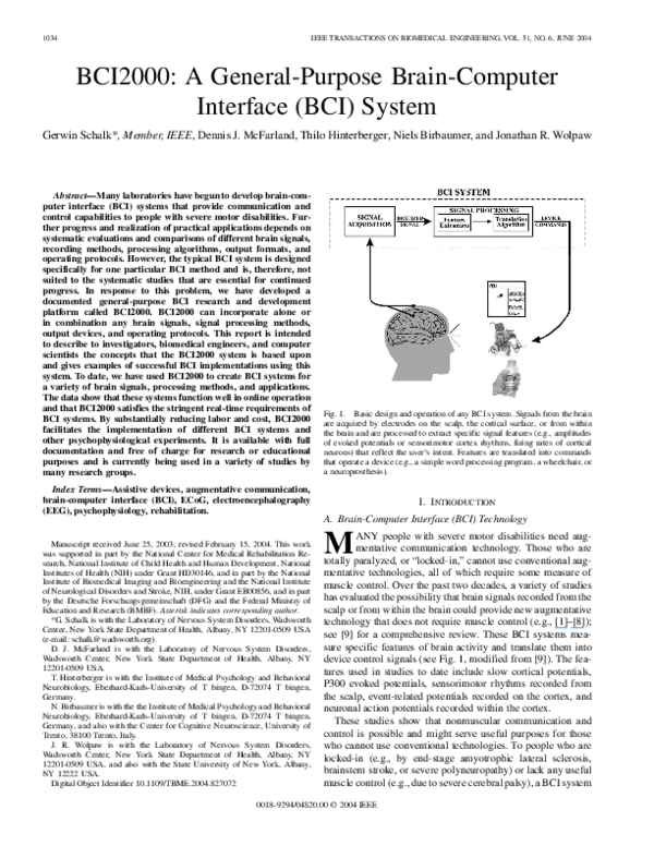 (PDF) BCI2000: A General-Purpose Brain-Computer Interface (BCI) System