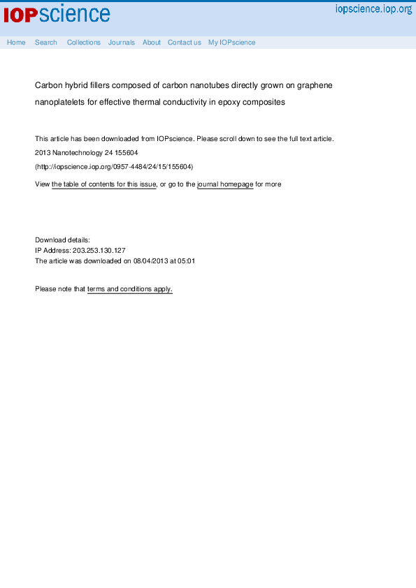 (PDF) Carbon hybrid fillers composed of carbon nanotubes directly grown ...