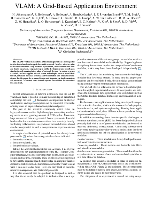 (PDF) VLAM: A Grid-Based Application Environment