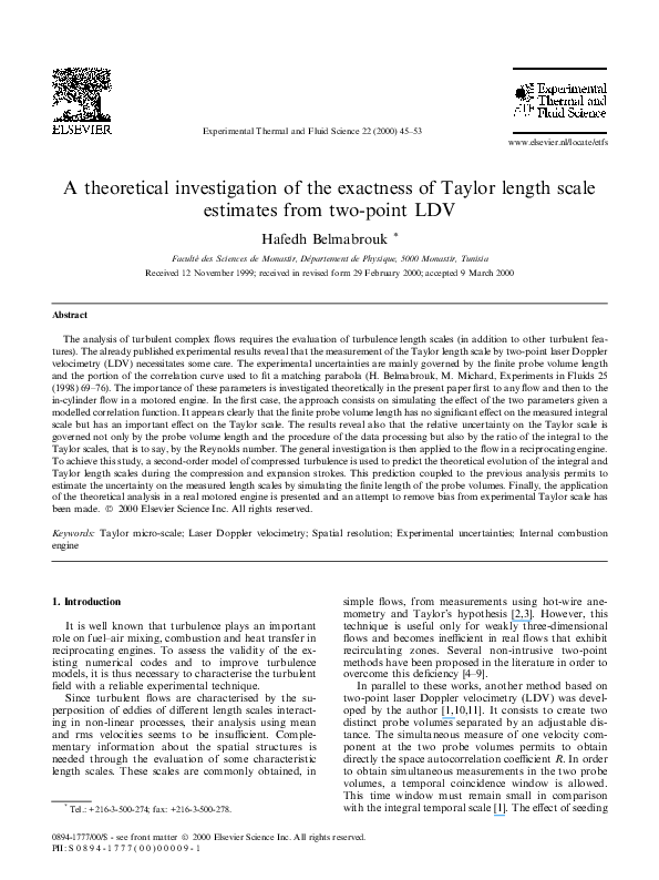 (PDF) A theoretical investigation of the exactness of Taylor length ...