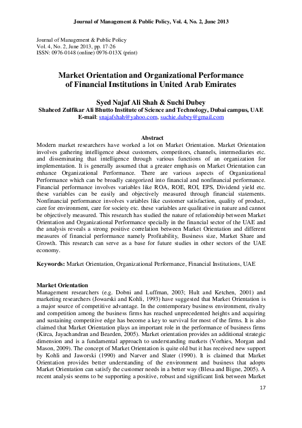 (PDF) Market orientation and organizational performance: A comparison ...