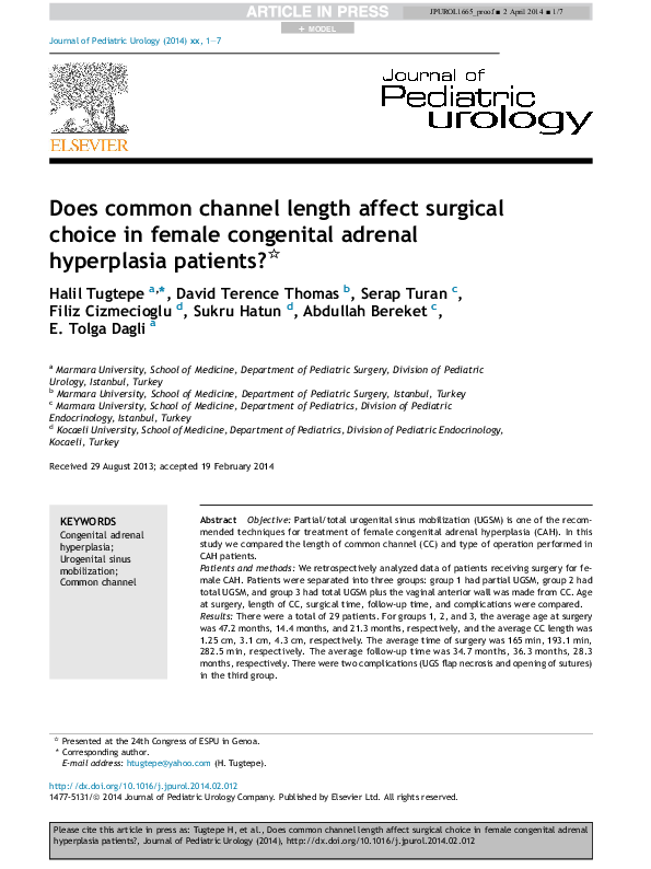 (PDF) Does common channel length affect surgical choice in female ...