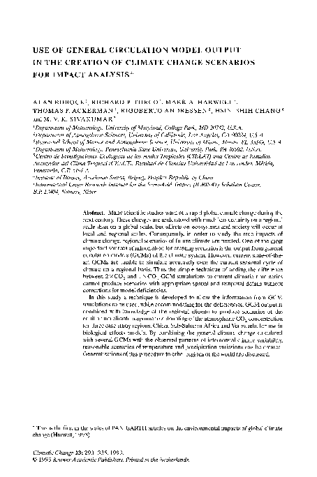 (PDF) Use of general circulation model output in the creation of ...