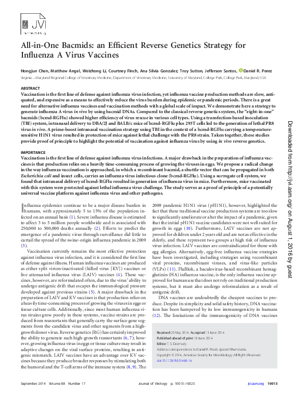 (PDF) All-in-one bacmids: an efficient reverse genetics strategy for ...