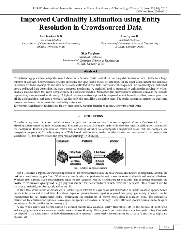 (PDF) Improved Cardinality Estimation using Entity Resolution in ...