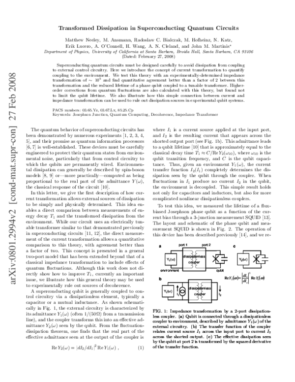 (PDF) Transformed dissipation in superconducting quantum circuits