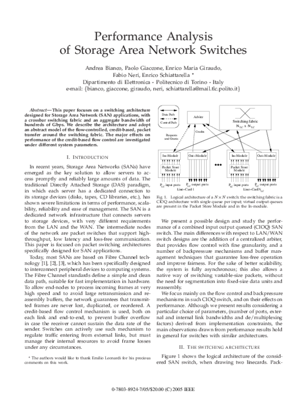(PDF) Performance analysis of storage area network switches