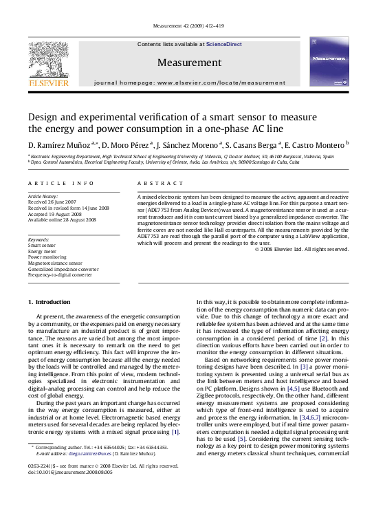 (PDF) Design and experimental verification of a smart sensor to measure ...