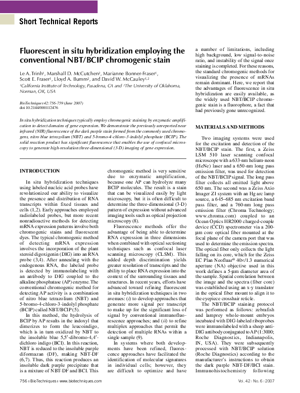 (PDF) Fluorescent in situ hybridization employing the conventional NBT ...