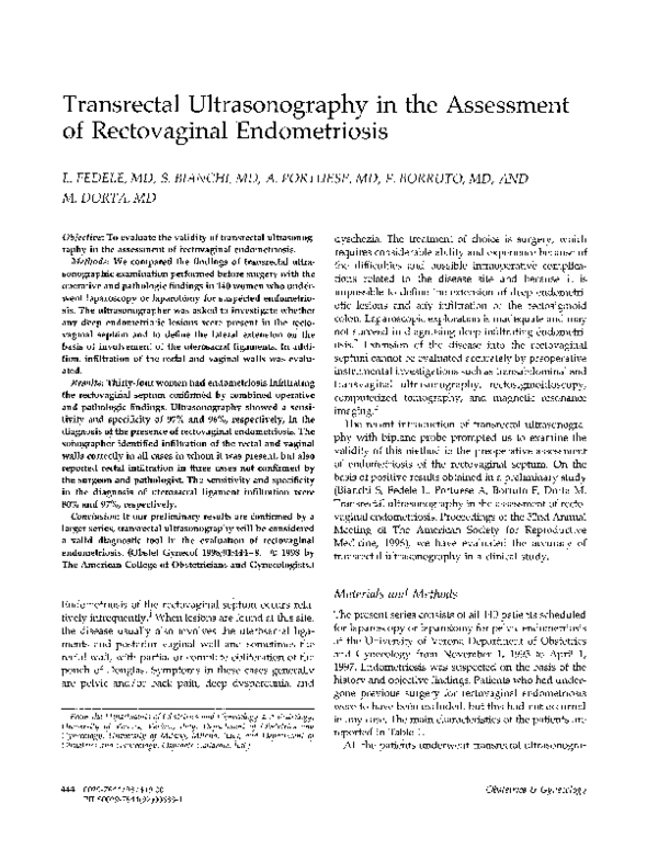 (PDF) Transrectal ultrasonography in the assessment of rectovaginal ...