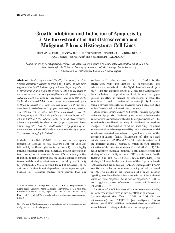 (PDF) Growth inhibition and induction of apoptosis by flavopiridol in ...