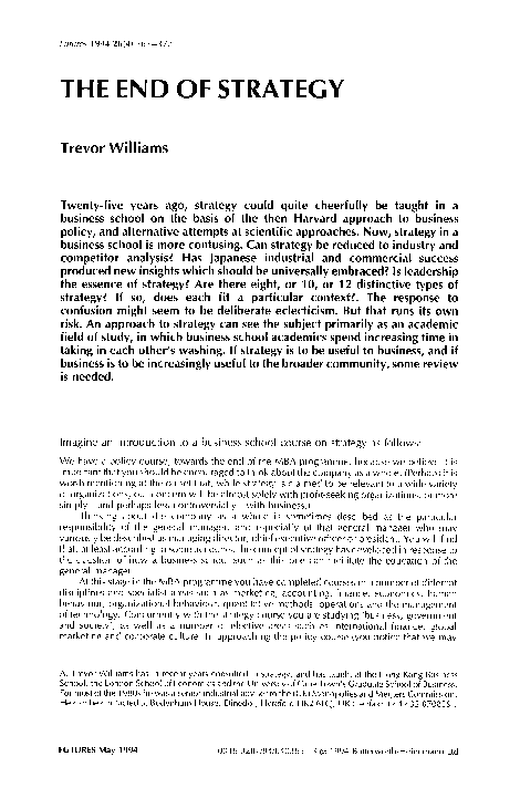 (PDF) The end of strategy