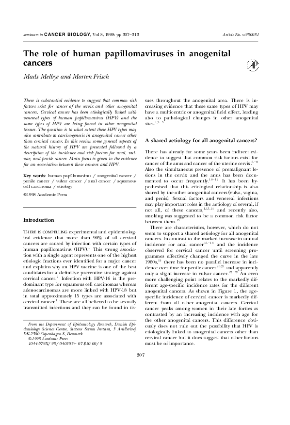 (PDF) Role of human papillomavirus in the pathogenesis of genital tract ...