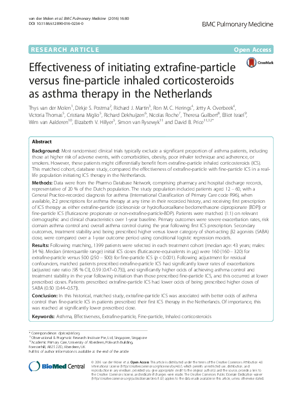 (PDF) Extrafine vs Fine-Particle ICS for Asthma Control