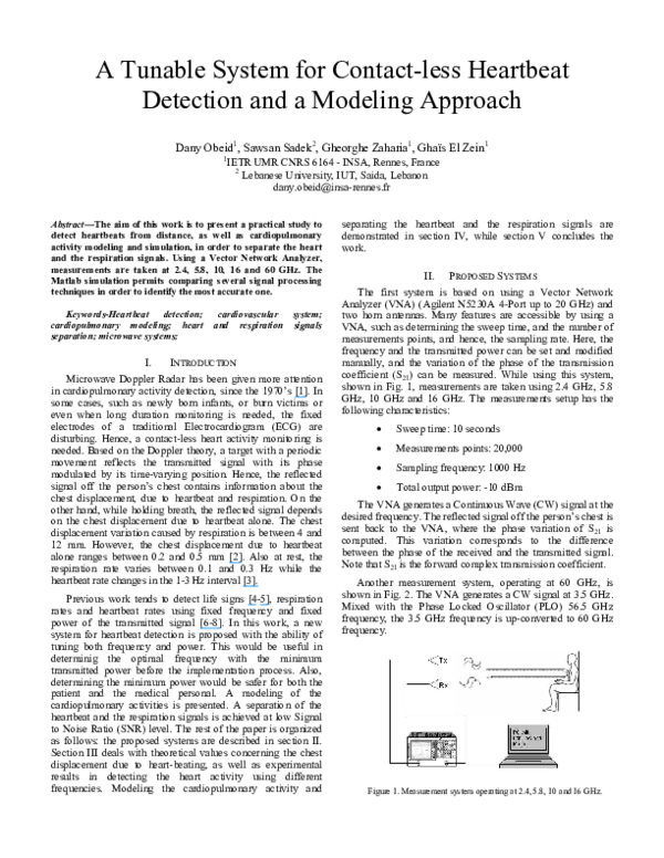(PDF) A Tunable System for ContactLess Heartbeat Detection and a ...