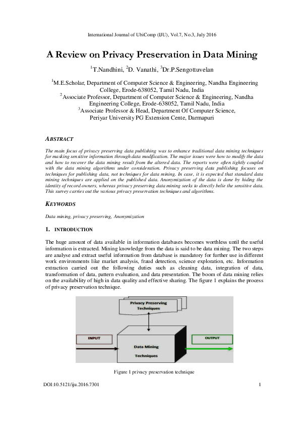 (PDF) A Review on Privacy Preservation in Data Mining