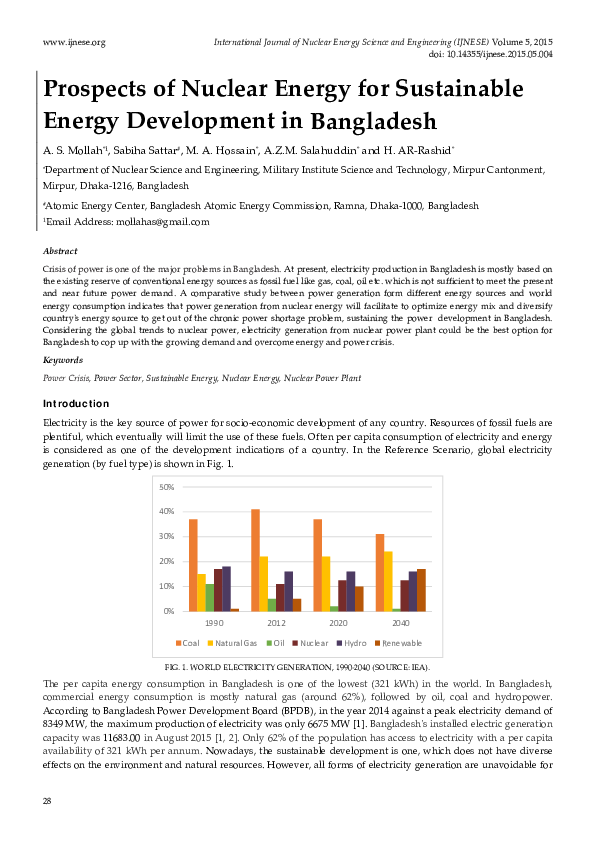 (PDF) Prospects of Nuclear Energy for Sustainable Energy Development in ...