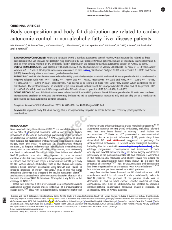 (PDF) Body composition and body fat distribution are related to cardiac ...