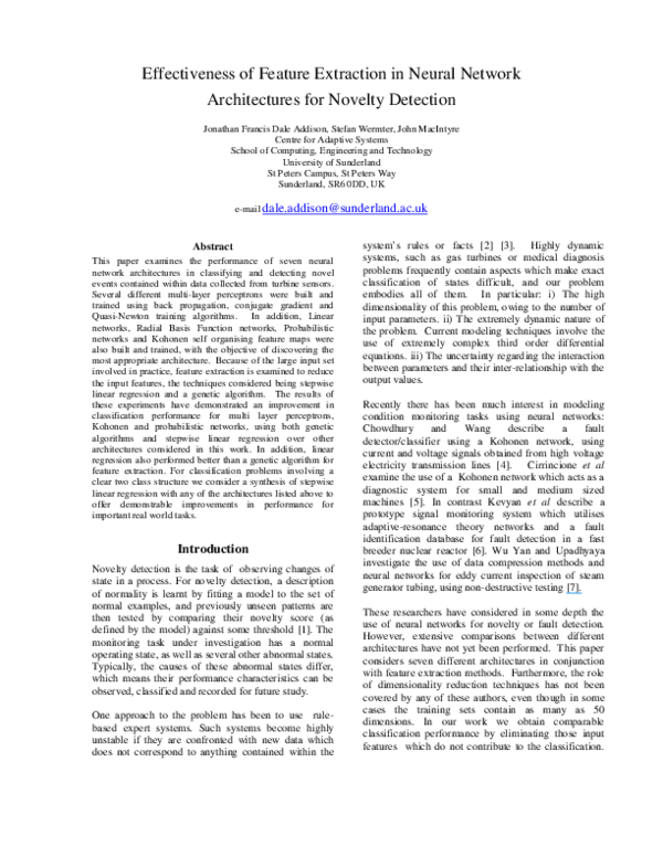 (PDF) Effectiveness of Feature Extraction in Neural Network ...