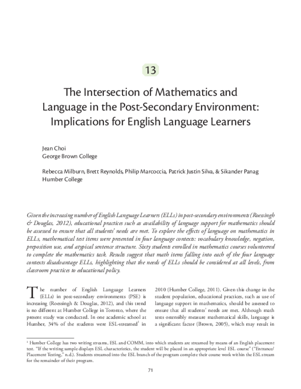 (PDF) 13. The Intersection of Mathematics and Language in the Post ...