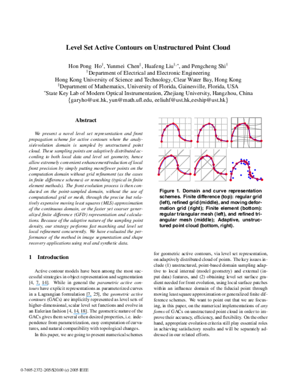(PDF) Level Set Active Contours on Unstructured Point Cloud