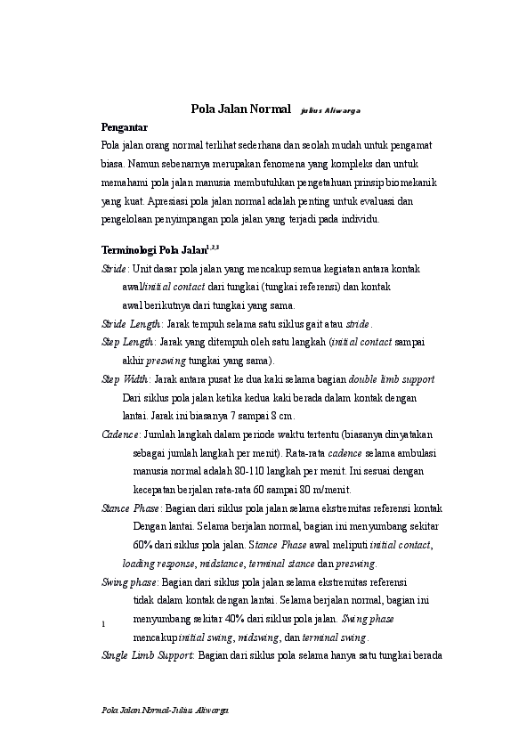 (DOC) Pola Jalan Normal julius Aliwarga