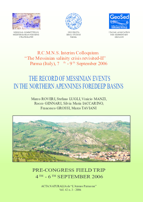 (PDF) The record of Messinian events in the Northern Apennines foredeep ...