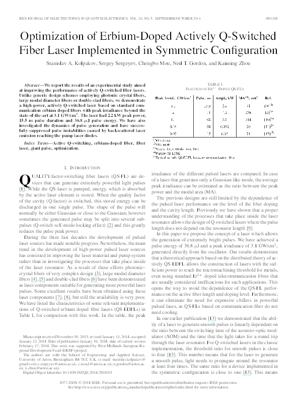 (PDF) Optimization of Erbium-Doped Actively Q-Switched Fiber Laser ...