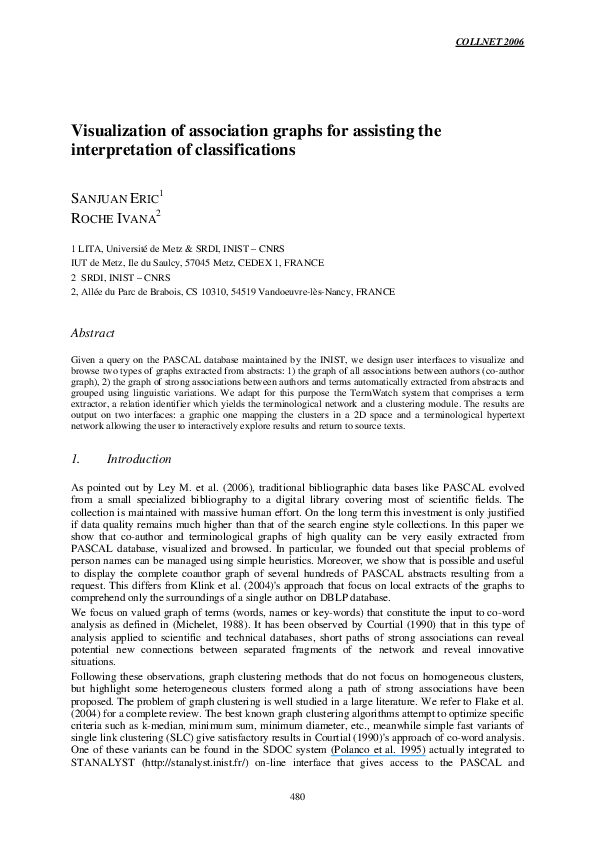 (PDF) Visualization of association graphs for assisting the ...