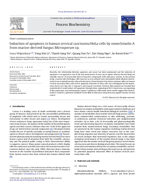 (PDF) Induction of apoptosis in human cervical carcinoma HeLa cells by ...