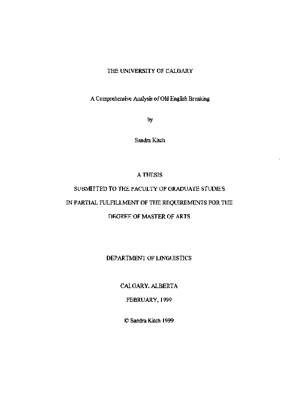 (PDF) A Comprehensive Analysis of Old English Breaking